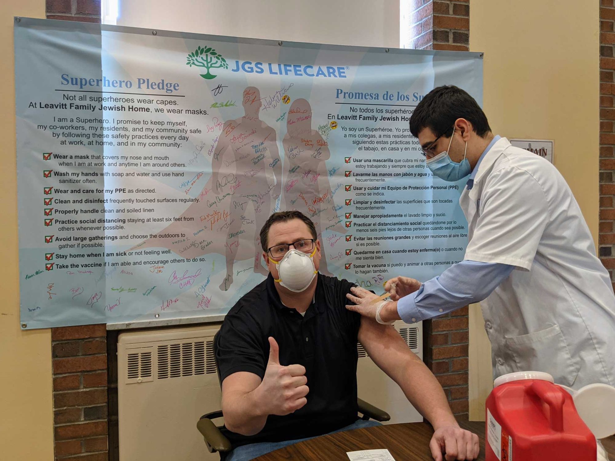 Rob Whitten, Leavitt Family Nursing Home Executive Director, receives his COVID-19 Vaccine