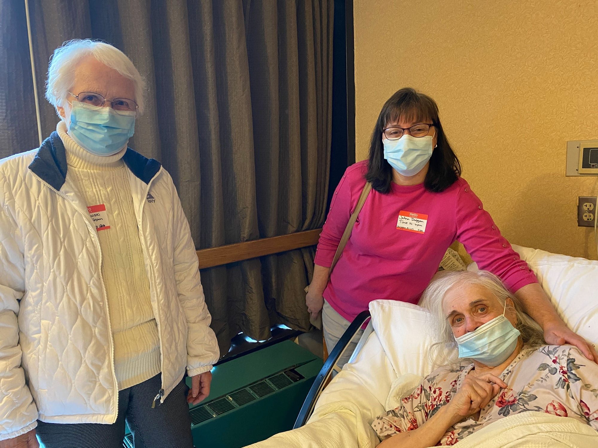 Joyce Duggan enjoys seeing her daughter-in-law JoAnn Duggan and long-time neighbor and friend Jean Topolski to catch up and share some laughs.