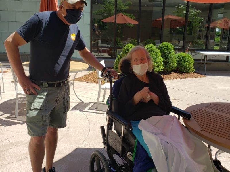 Volunteer visits with a resident at JGS Lifecare in Longmeadow, Massachusetts