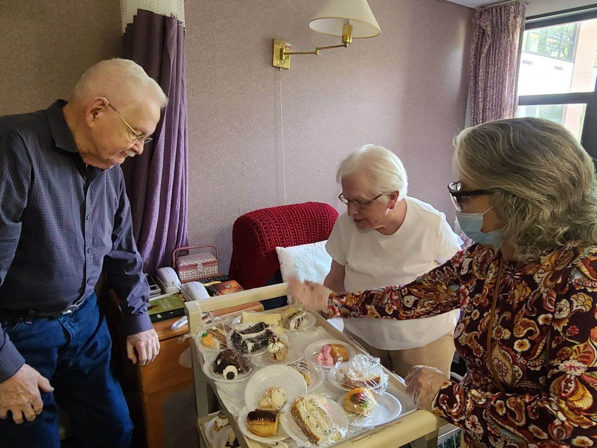 A highlight of the day is an in-room visit by our rolling snack/beverage cart!