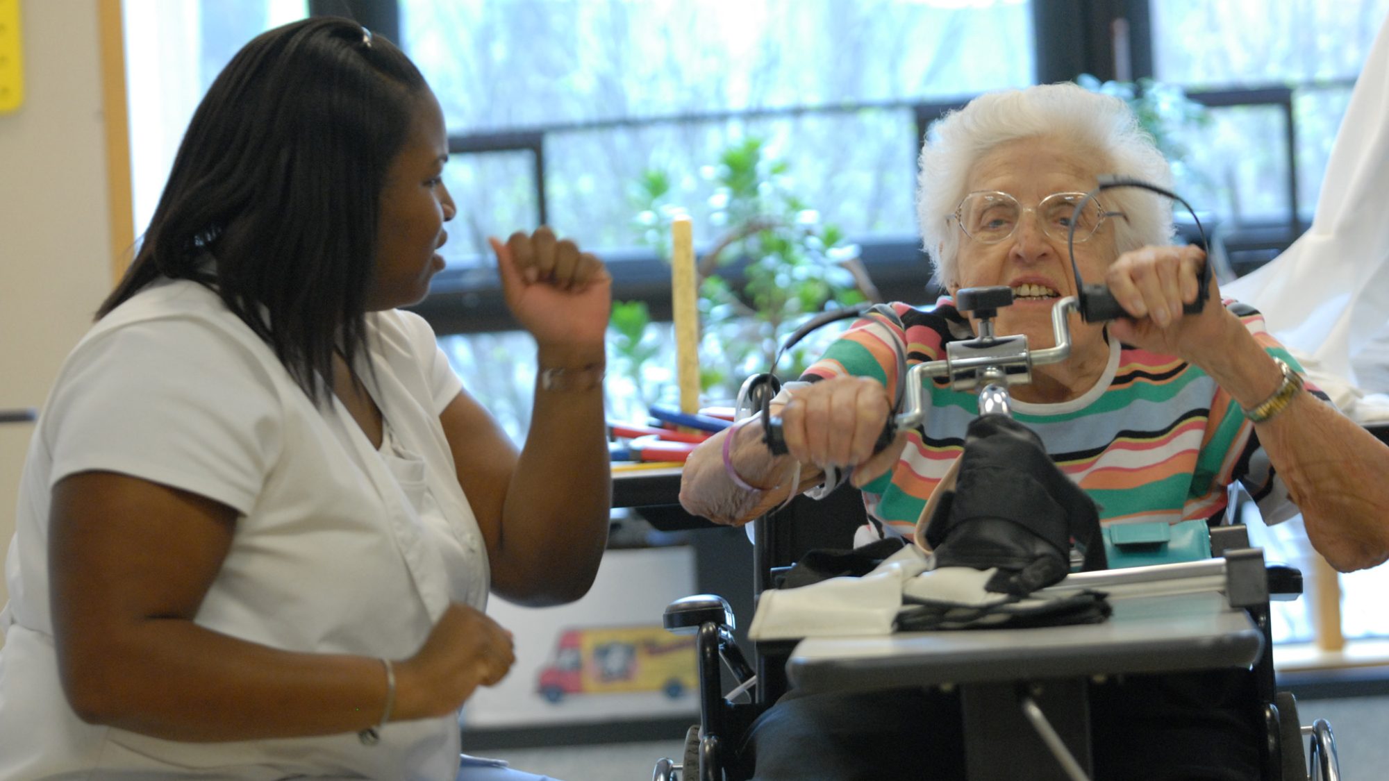 A resident working on Physical Therapy
