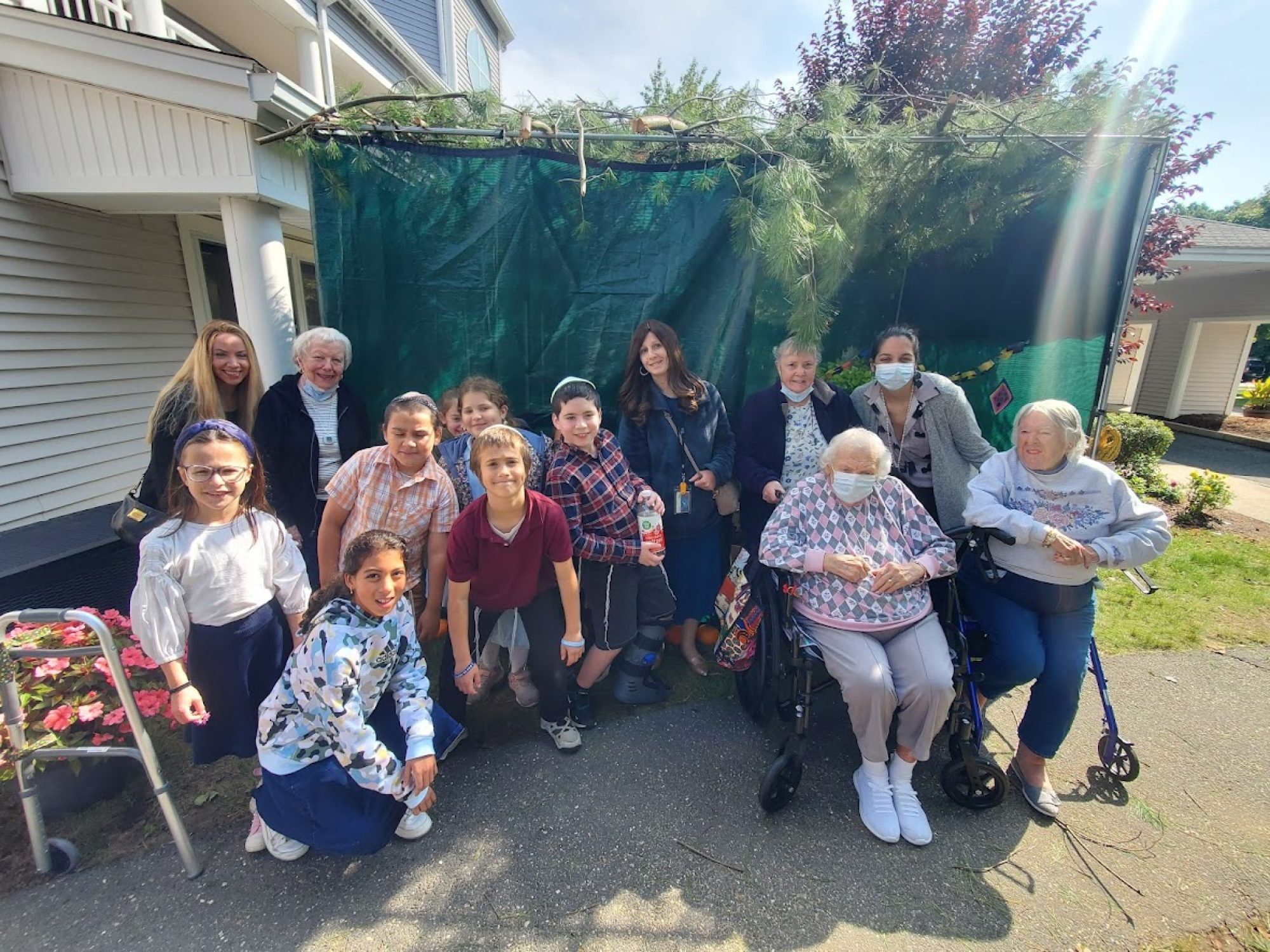 Sukkot decorating with a group of kids who visited Ruths House